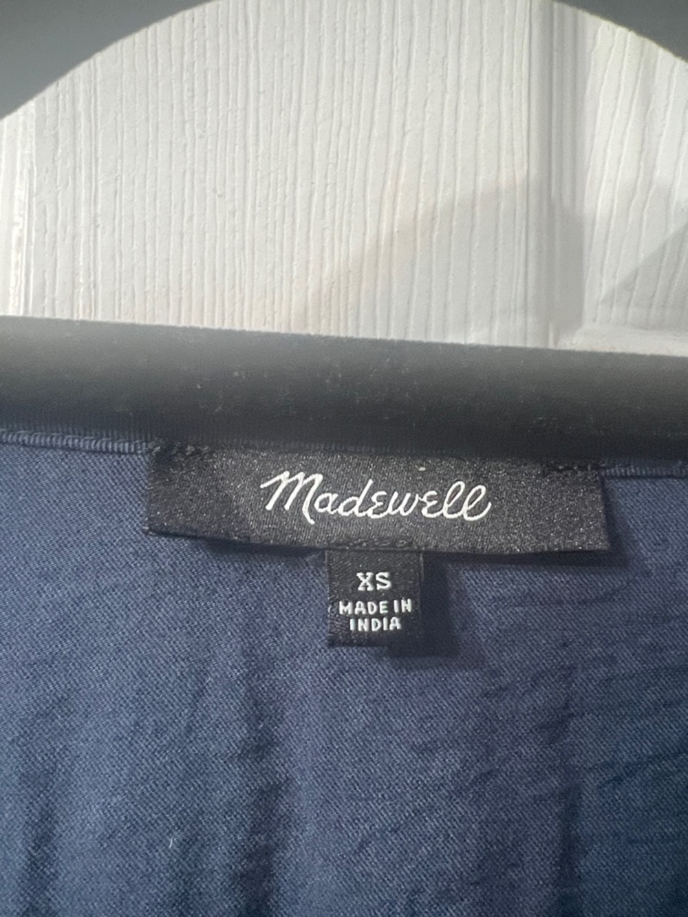Madewell Slate Blue V-Neck Button Peplum Blouse - Picture 2 of 3